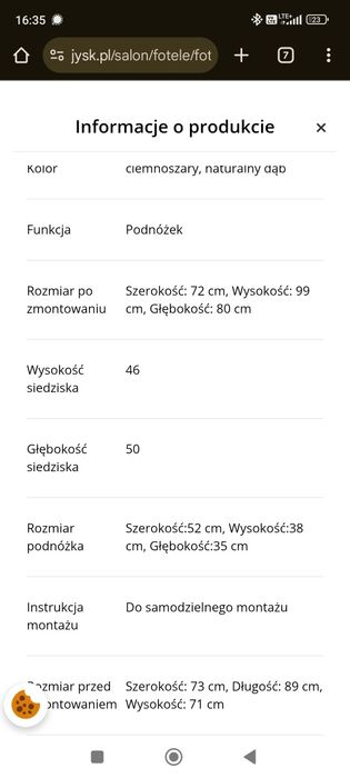 Sprzedam Fotel uszak + podnóżek szary, zadbany 

(101)