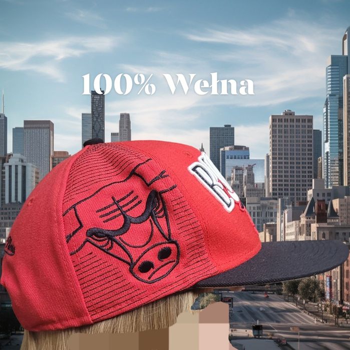 Chicago Bulls Mitchell & Ness 100% wełna czapka z daszkiem unisex