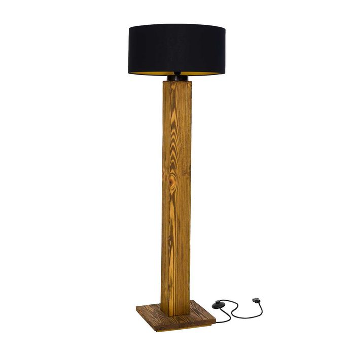 drewniana lampa podłogowa ORAZIO