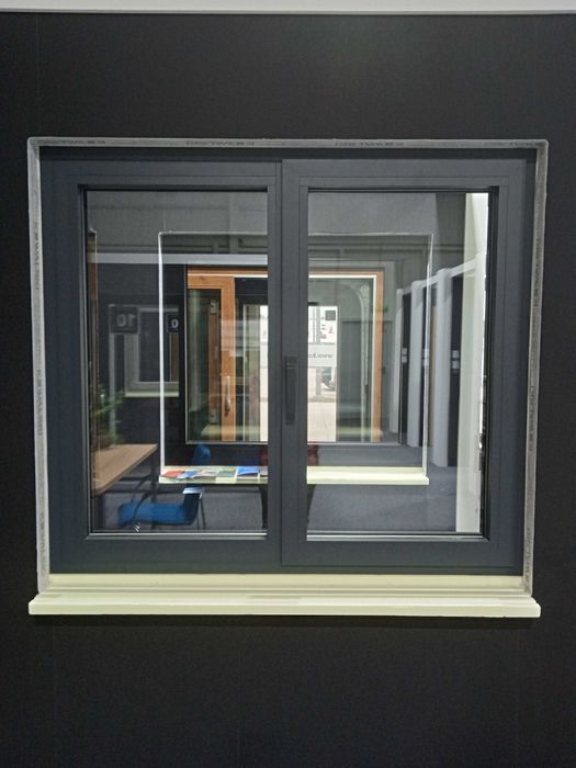 Okno 1295x1140 antracyt/antracyt 3 szyby #OK47