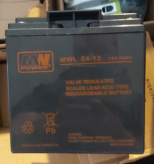 Akumulator 24ah 12V ups agm żelowy