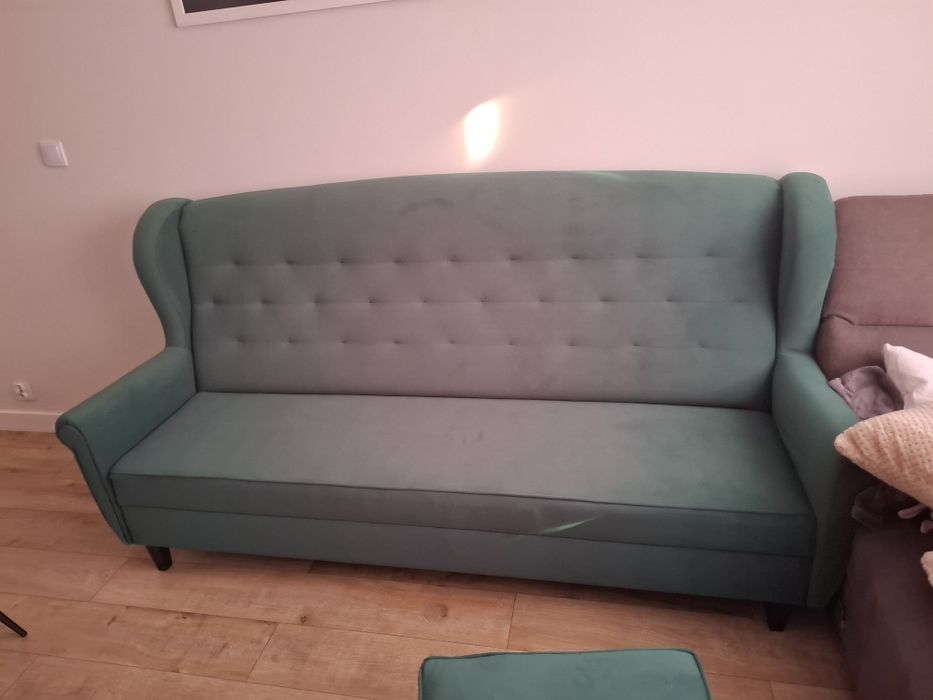 Komplet łóżko uszak i pufa. Kupione i okazało się że za duża kanapa