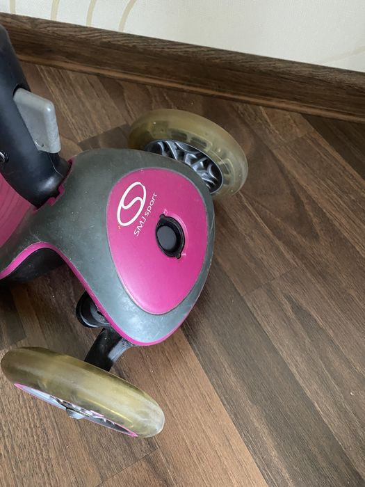 Детский самокат Globber Fold Up Elite Deluxe розовый