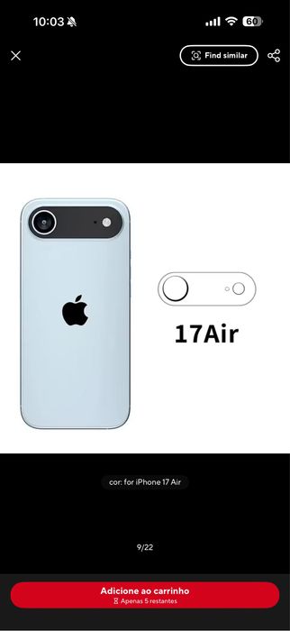 Capas protectores iphone 17 pro e Air