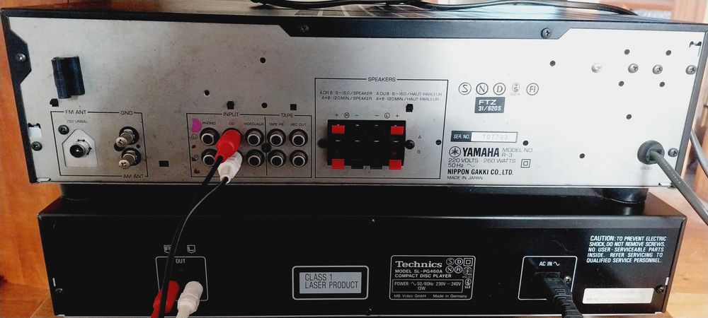 Aparelhagem: Yamaha Amplified Receiver, Technics Compact Disc, colunas64738953921283123