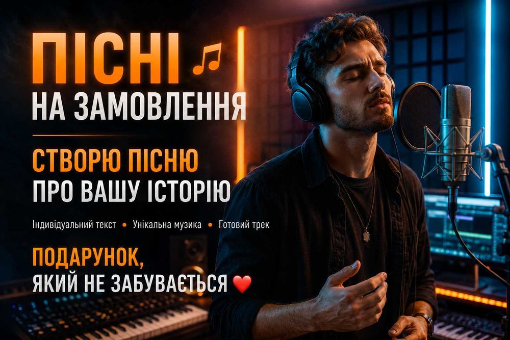 Персональна пісня на замовлення! НЕЗАБУТНІЙ МУЗИЧНИЙ ПОДАРУНОК!