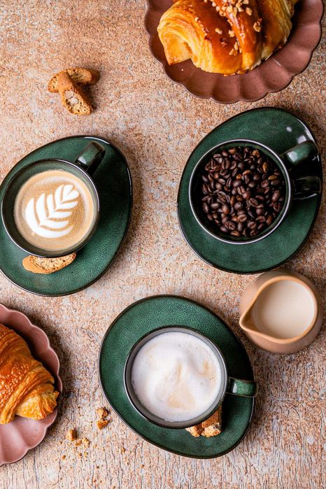 Serwis kawowy na 4/8/12 osób Nowoczesny Do Zmywarki Komplet Zielony