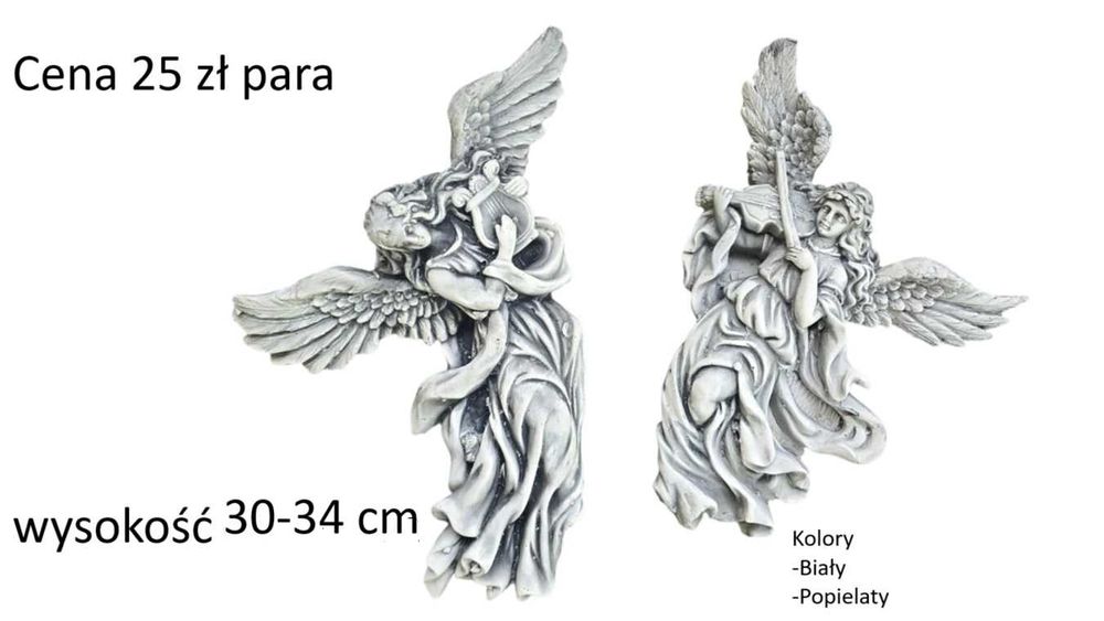 figurki aniołów Aniołki gipsowe para aniołków  anioły z gipsu amorek