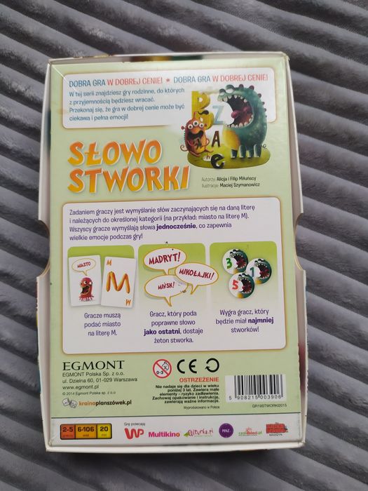 Gra dla dzieci Słowo Stworki Egmont