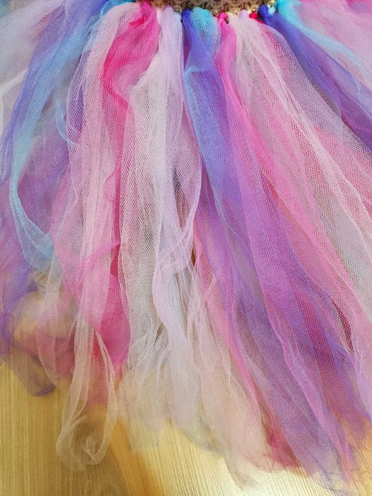 Spódnica tiulowa, tiul, ręcznie robiona  kolorowa, rozmiar 122-140