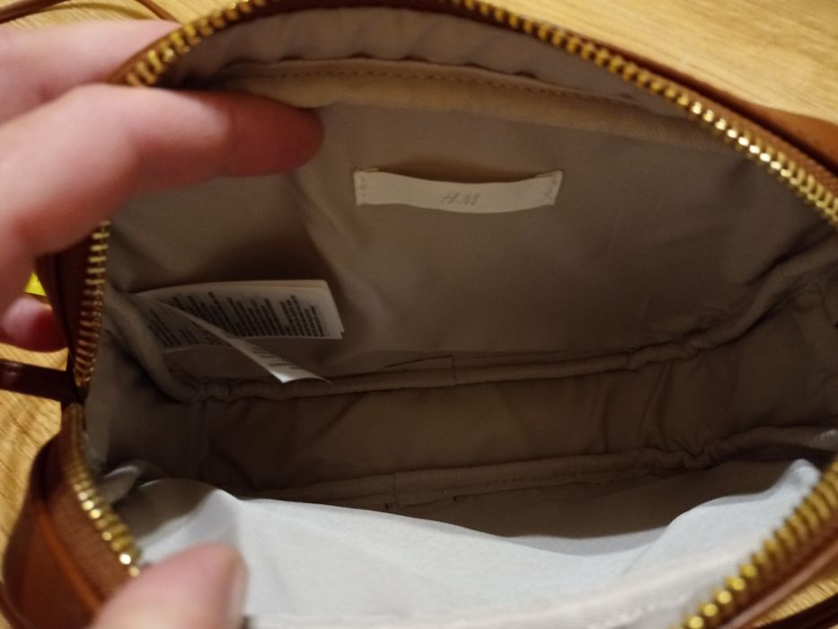 Mała na ramię słomkowa ecru brązowa hm nowa