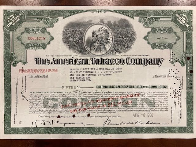 Titles of Shares of Various American Companies