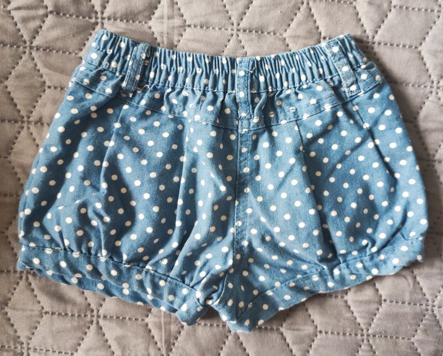 Krótkie spodenki jeansowe w kropeczki 92cm 2 lata