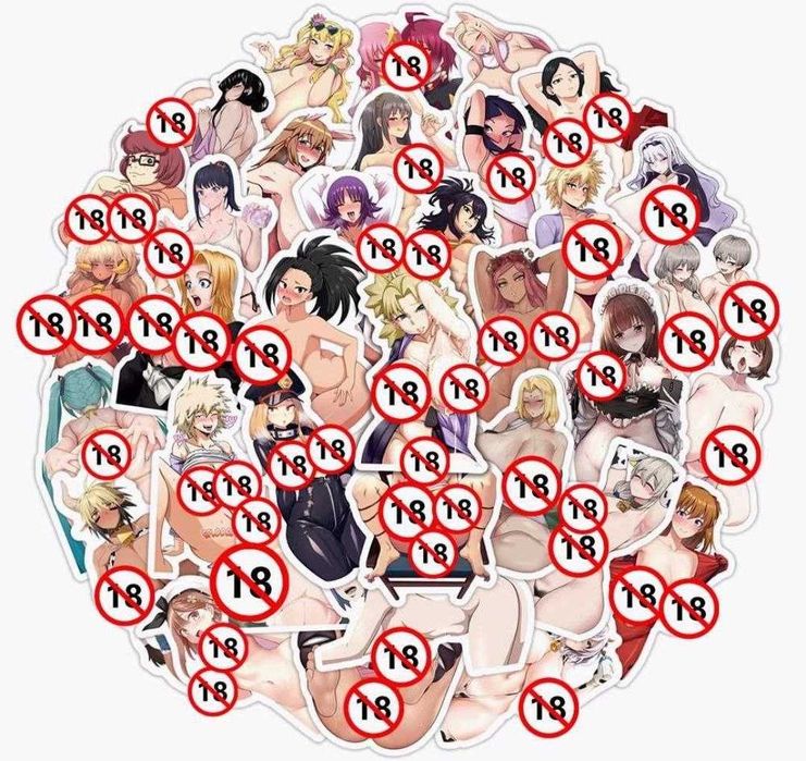 Наклейки стикеры сексуальные девушки в аниме стиле декор ноут смартфон