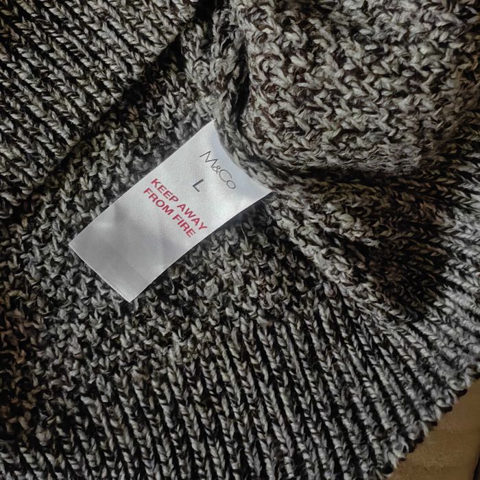 M&Co sweter pulover szary melanż ponadczasowy L