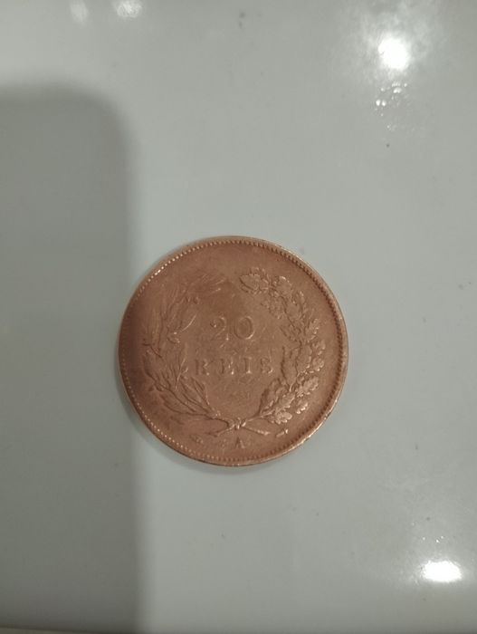 Moeda da monarquia 20 reis com letra A