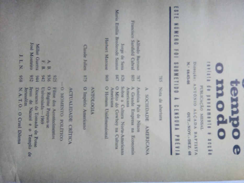 O Tempo e o Modo - revista de pensamento e acção