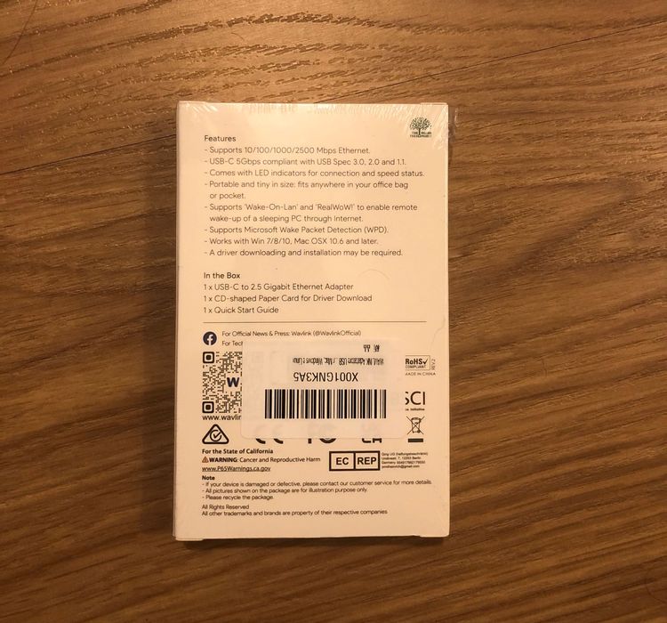 Adaptador USB Ethernet 2,5G USB-C