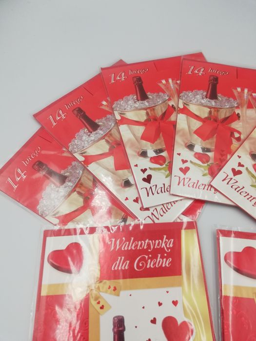 Kartki na walentynki 7 sztuk