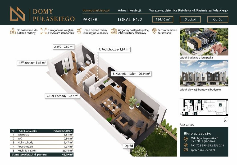 Nowoczesny dom o pow. 124,46m2 z ogródkiem Warszawa