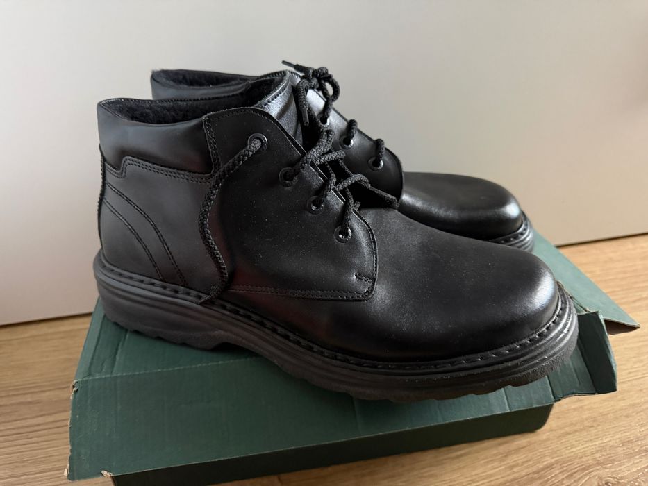 Trzewiki męskie ocieplane, skórzane, nowe, Okazja cenowa