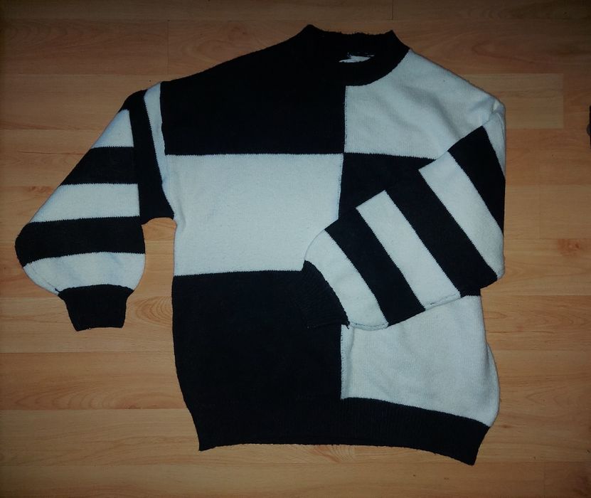 Sinsay | sweter | czarno-biały | biało-czarny | oversize | zimowy