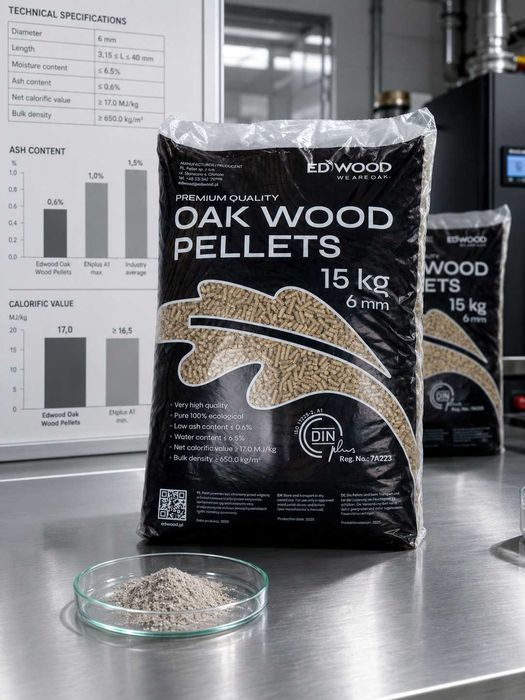 Pellet Dębowy  Din Plus 6mm,  OAK Edwood