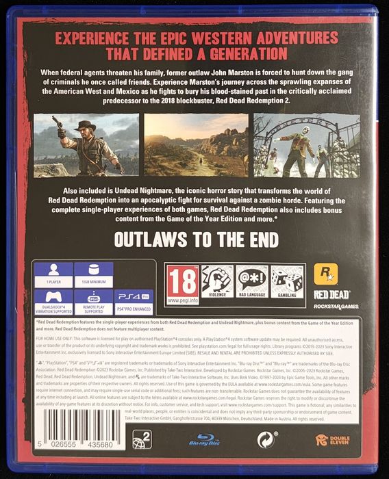Red Dead Redemption PL na PS4 i PS5 po polsku Gra w BDB stanie Angielska Okładka