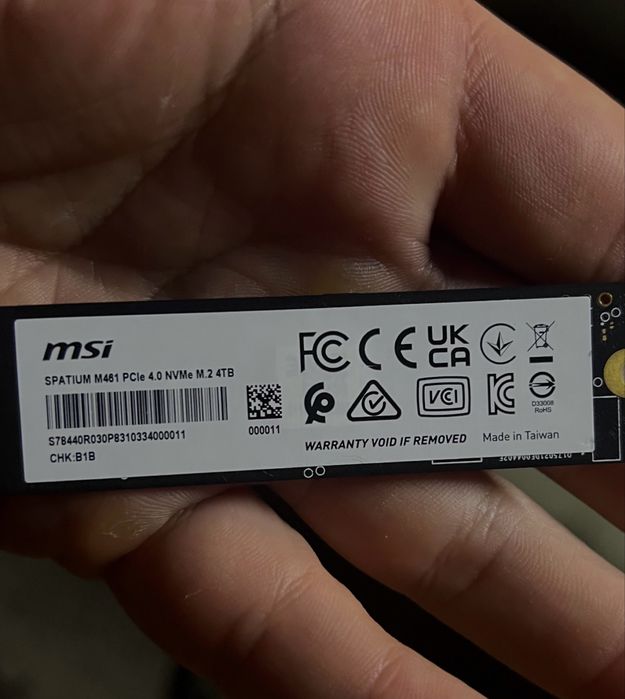 SSD диск MSI Spatium M461 PCIe 4.0 NVMe M.2 4 TB