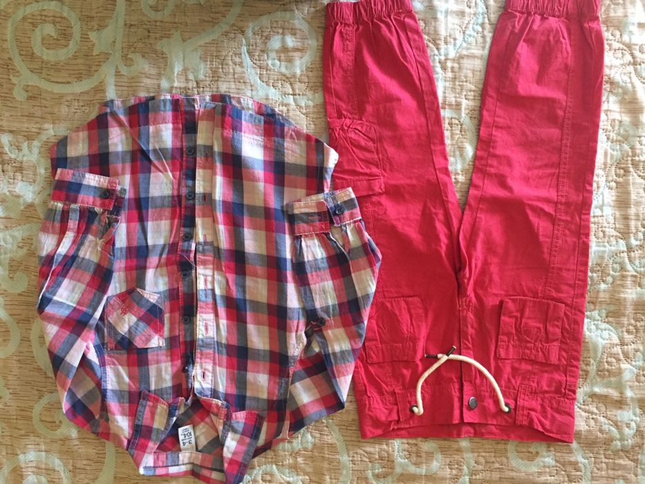 Летние бриджи джинсы рубашка zara рост 98-104