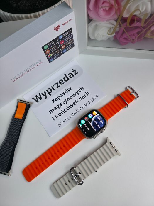 Smartwatch HK Ultra 3 AMOLED 2,12", połączenia, sport, – NOWY