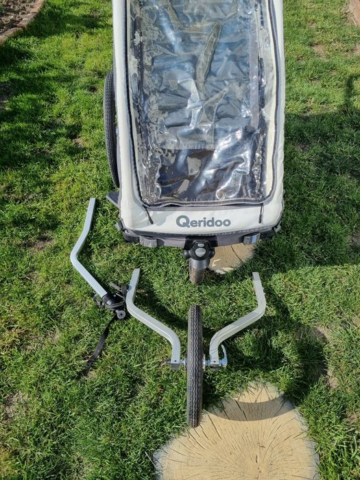 Przyczepka rowerowa , z kołem do biegania i kolem spacerowym Qeridoo