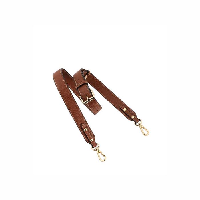 Ремінь Longchamp Leather Wide Shoulder Strap Cognac\Gold