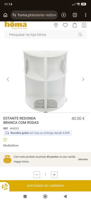 Estante redonda com rodas Hôma