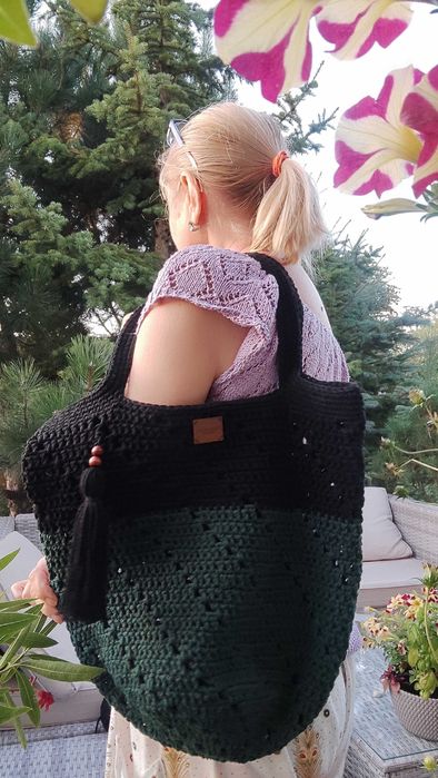 Mega duża torba ze sznurka / różne kolory - handmade