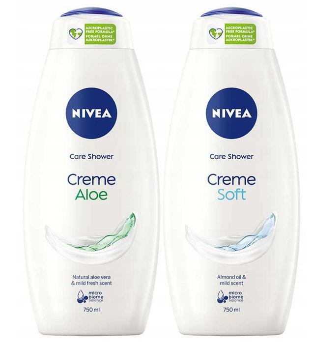 2x750ml NIVEA Creme zestaw żel pod prysznic do kąpieli damski rodzinny