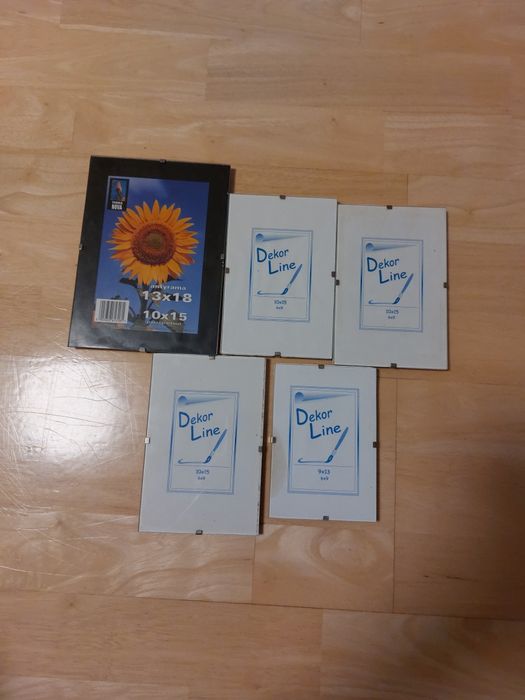 Antyramy, ramki na zdjęcia ze szkłem zestaw 5 szt