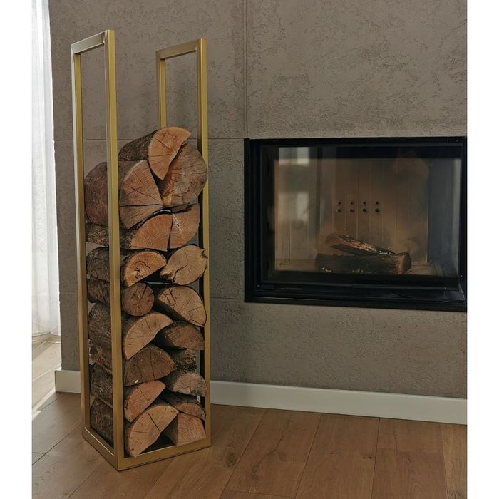 Metalowy stojak na drewno kominkowe