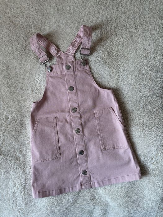 H&M 110 Sukienka ogrodniczka różowa