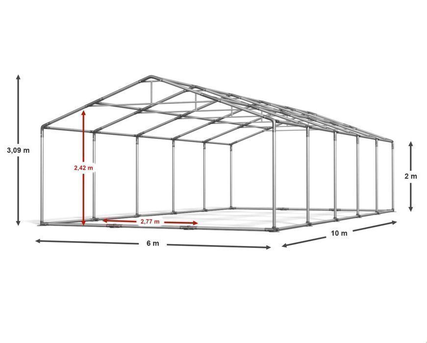 Namiot Magazynowy 6x10x2m Namiot Handlowy Garażowy hala  S+ ISD DAS