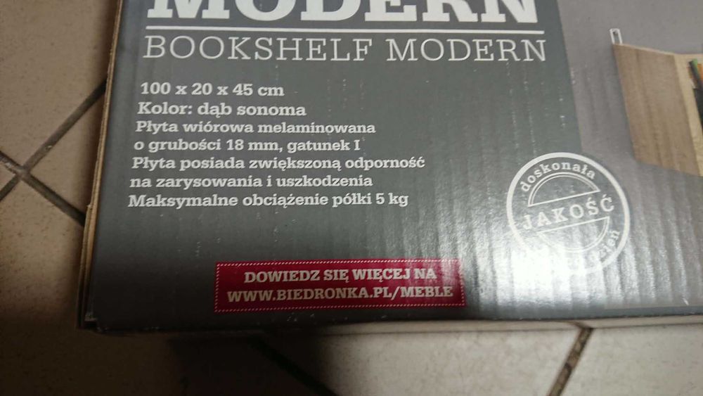 Półka wisząca na książki itp