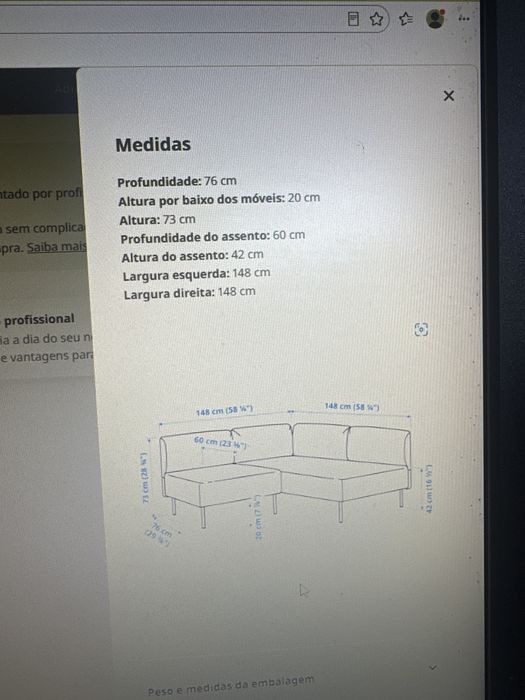 Sofá ikea novo bege