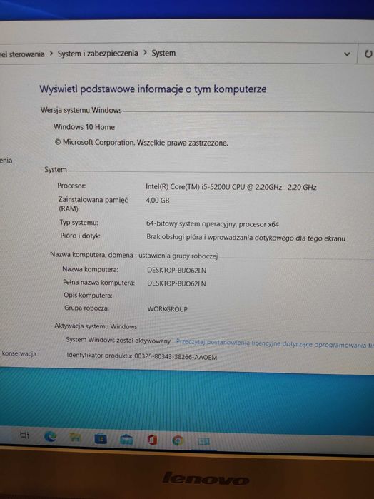 Lenovo C50-30 (F0B100QYGE) komputer stacjonarny all-in-one PC 23"