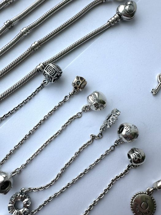 Браслет Pandora,  шармы пандора, серебро, золото, Pandora оригинал