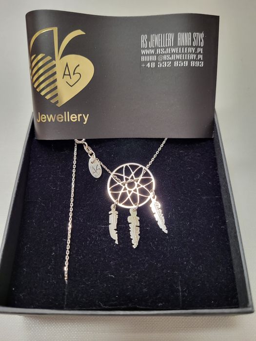 Łapacz snów łańcuszek srebrny