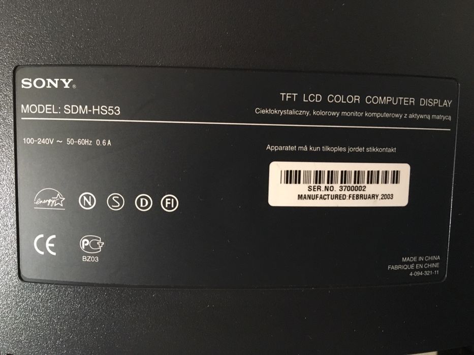 Monitor LCD | Sony - 15"64739671995137125