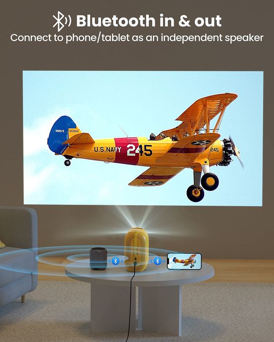 Projektor LED WiFi Bluetooth – HDMI USB | iOS Android