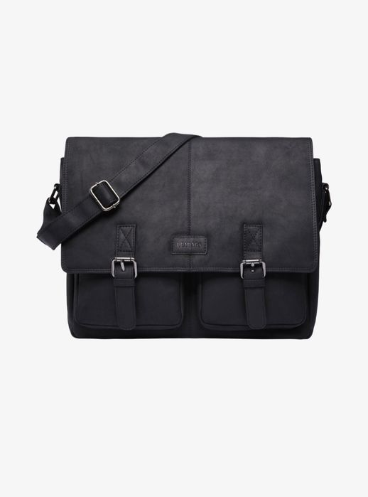 Skórzana teczka LEABAGS dla kobiet mężczyzn torba na laptopa skóra