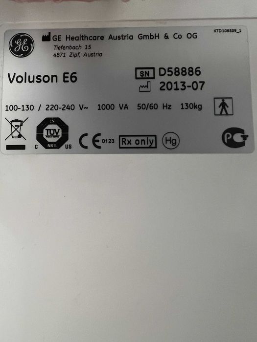 Aparat USG Voluson E6 z 3 głowicami