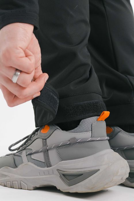 Штани чоловічі зимові теплі з флісом чорні Softshell